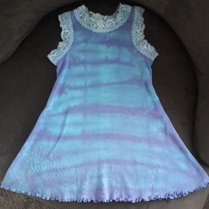 Toddler girls blue and purple tye-dye dress